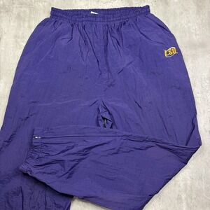 Vintage  Red Oak Sportswear NCAA LSU Tigers Nylon Track Pants Zip Ankle Size M